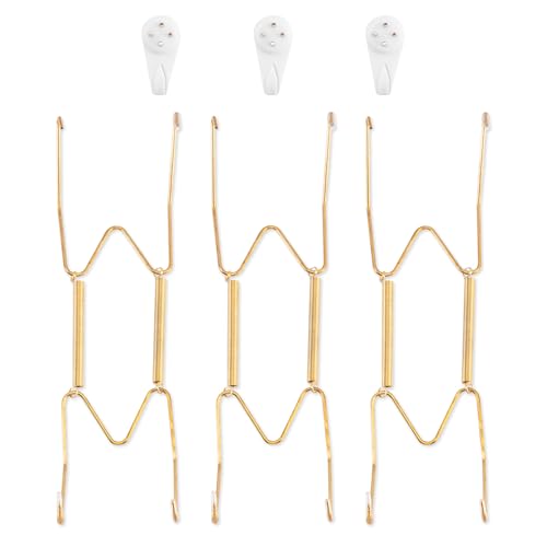 Bilillo 3 Pack Plate Hangers for Wall, Suitable for 8-10 Inch Art, Stainless Steel Invisible Heavy...