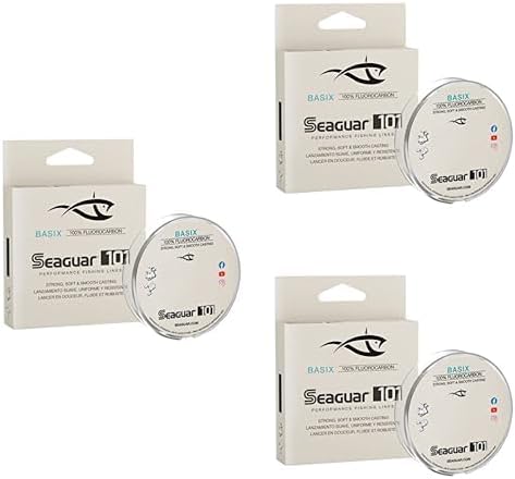 3-size Mainline Bundle of Seaguar BasiX 100% Fluorocarbon 200yd Fishing Line 10lbs + 12lbs + 15lbs