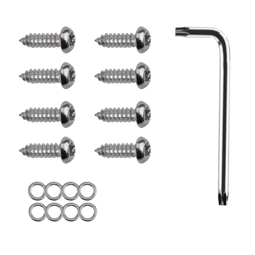 8pcs Theft Prevent License Plate Screws, Tail Light Theft Fasteners for F150 F250 F350 F450 Raptor 2004-2024 Anti Theft Tail Light Screws Bolts Security Screw Set Accessories for Car Tag Frame