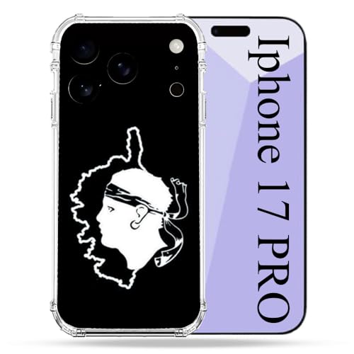 Coque iPhone 17 Pro voyage Corse noir pour aventurier et randonneur