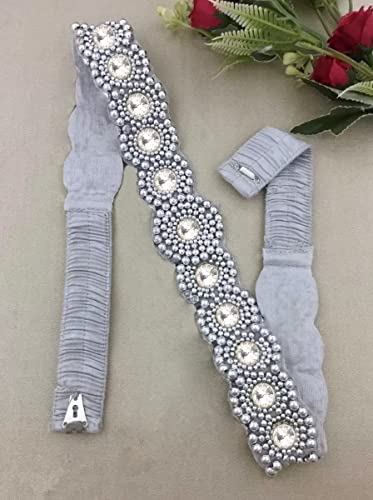 Kamar Chain Stretchable Cloth White Kamarbandh Kamarpatta Silver Waist Belt Ootiyanam Half Saree Lehanga For Women3