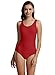 zeraca Women's Vintage Sport Racerback One Piece Swimsuit Swimwear M10 Dark Red