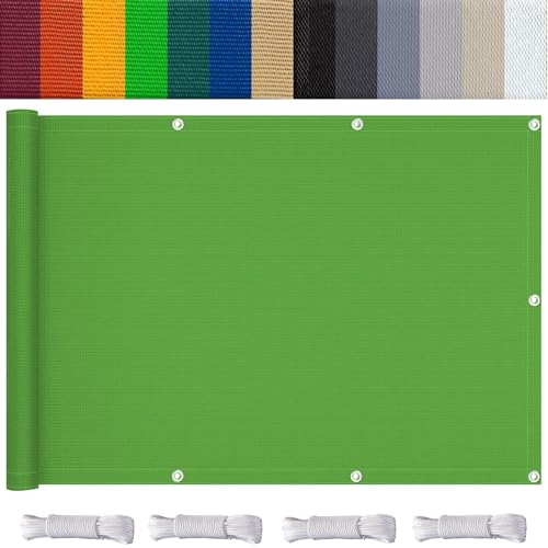 Voile d'ombrage rectangulaire 3x9m vert tendre en polyester imperméable - 2