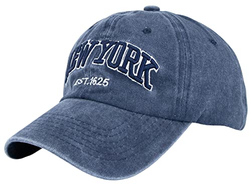 Casquette baseball New-York distressed ajustable chapeau de papa coton délavé vintage