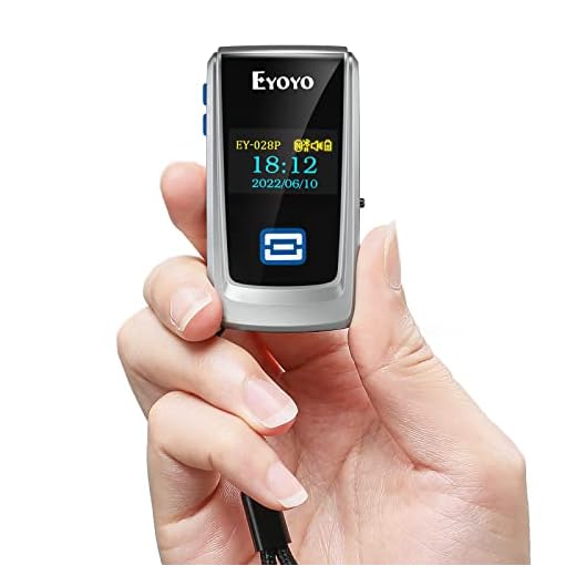 Eyoyo Mini Bluetooth QR Code Scanner with LCD Display, Portable Wireless 1D 2D Book Barcode Scanner Reader for Library Classroom Inventory Compatible with iPhone iPad Android iOS POS Laptop Tablet