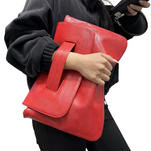 Image of Women Classic Crocodile Pattern Faux Leather Clutch Purse Oversized Female Shoulder Bag Messenger Handbag