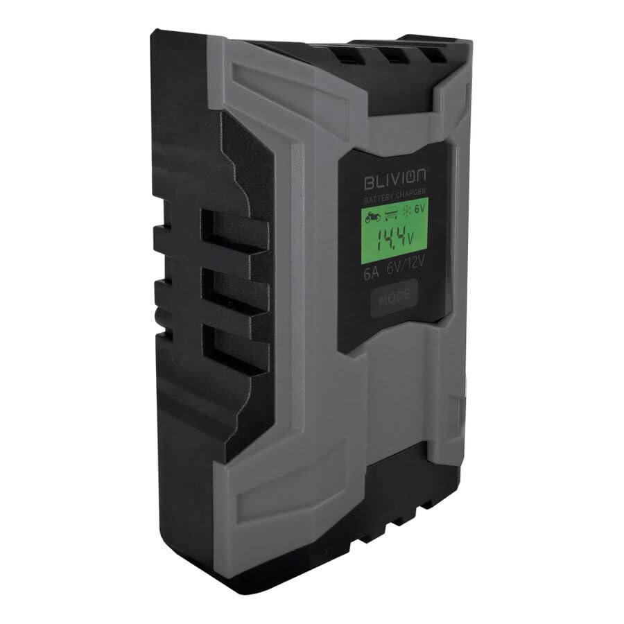 BLIVION Carica Batteria per Auto 6V/2A 12V 2A/6A | Fornisce diagnostica avanzata per indicare le batterie danneggiate | Per Batterie piombo acido