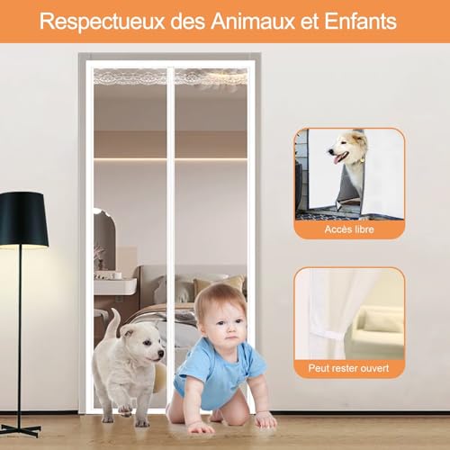 Isolation Porte Magnétique Rideau Pratique Facile à Installer - 3