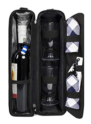 Allcamp Outdoor Gear TWPB-3014A16P Allcamp Wine Tote Bag With Cooler Compartment,Picnic Set Carrying Two Sets Of Tableware thumb #2