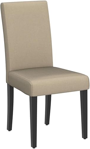 Miniatura 4 de Yaheetech Parson - Juego de 4 sillas de comedor tapizadas de tela con asiento acolchado y patas de madera maciza para comedor/restaurante, diseño