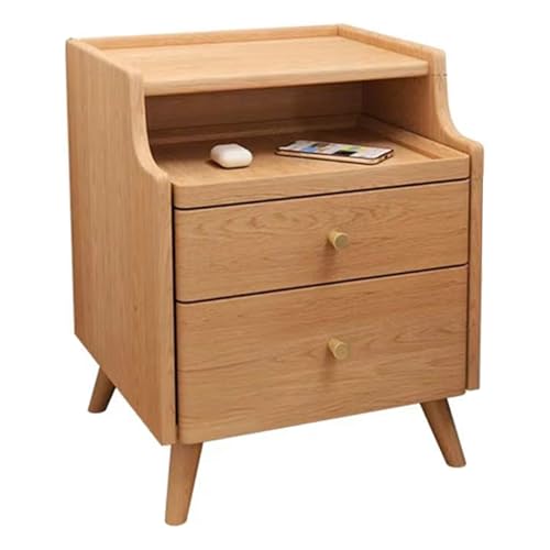 Table de chevet en bois étroite pour petit espace de lit avec rangement fonctionnel