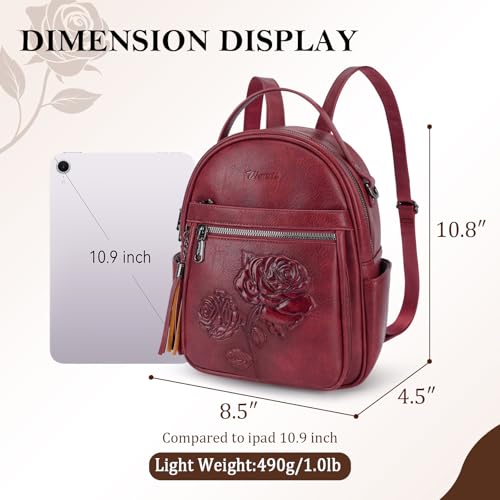 Image of Mini Backpack Purse for Women,Vegan Leather Small Backpack for Daily | Embossed Lightweight Water-Resistance Travel Mini Fashion Daypack Bag,Ladies Casual Backpack Purse Gift Choice for Women