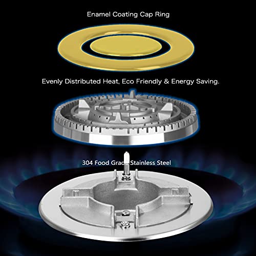 30 Inch Gas Cooktop Gas Stove 5 Burners Stainless Steel Built-In Gas Hob Lpg/Ng Dual Fuel Easy To Clean Thermocouple Protection #TOP3