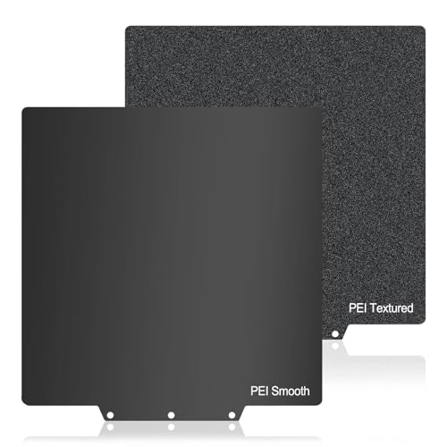 Image of 235x235mm Double-Sided PEI Build Plate for Adventurer AD5X /5M /5M Pro, Black Smooth & Textured Flexible Spring Steel Plate, PLA PLA+ TPU Low Temp Printing Bed