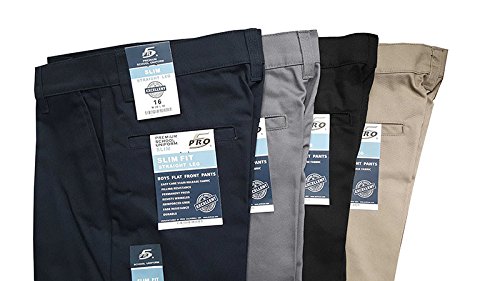 Image of Pro5 Boys' School Uniform Pants Slim Fit Black /Navy /Khaki /Grey 7~20
