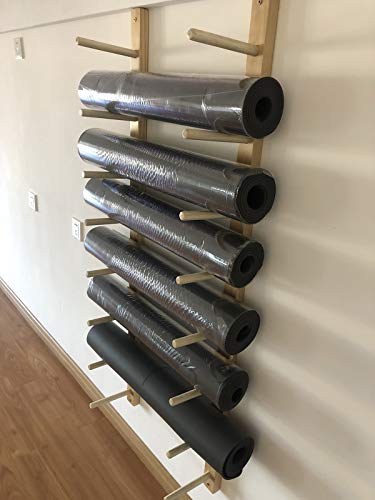 Support de Rangement pour Tapis de Yoga Support Mural en Bois pour Tapis de Yoga, Organisateur de Support de Tapis de Yoga de Grande Capacité À 9 Niveaux, Stockage D'accessoires de Sport Multifonction Cover