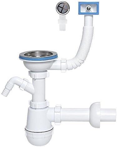 Single Kitchen Sink Bottle Drain Waste Trap 115mm Wash Machine Dish Washer Input