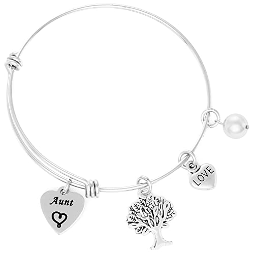 Hutimy Best Auntie Gifts Bracelet for Aunt Gifts Aunts Auntie Bangle Bracelets Gift Ideas Present for Aunties Jewelry Best Aunt Bracelet