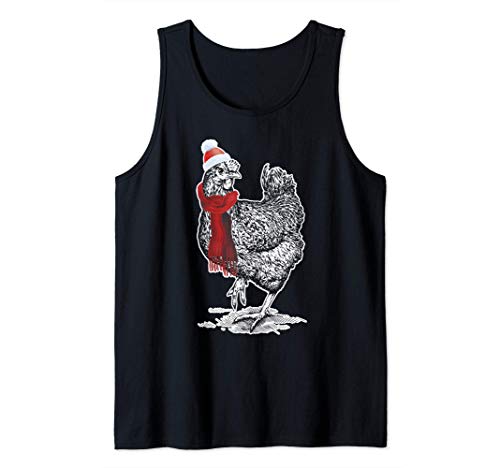Funny Christmas design Vintage Farm Chicken Hen design Camiseta sin Mangas