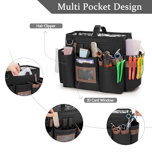 BAFASO Friseurkoffer für Barber Set, Friseurtasche Werkzeugtasche für Barber Zubehör, Friseur Werkzeugtasche Groß, Schwarz