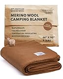 Woolly Mammoth Woolen Company Explorer Collection Wool Blanket (Tan)