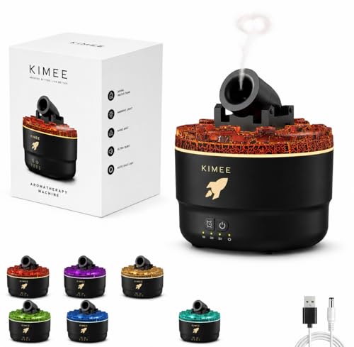 Image of KIMEE LED Cannon Aroma Diffuser & Humidifier, Desktop Cool Mist Maker with Color LED Lights, 2 Mist Spray Modes - Perfect for Bedroom, Office & Aromatherapy