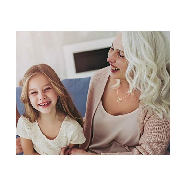 EFYTAL Mother's Day Gift for Grandma, Sterling Silver Triple Heart Necklace for Grandmother, Mom and Children