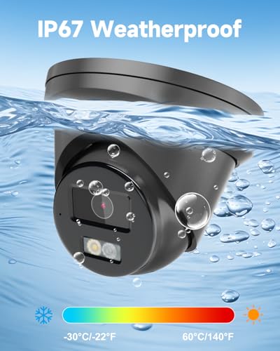 Anpviz 5MP PoE IP Camera, Black Turret Wired Security Camera Outdoor - image 8