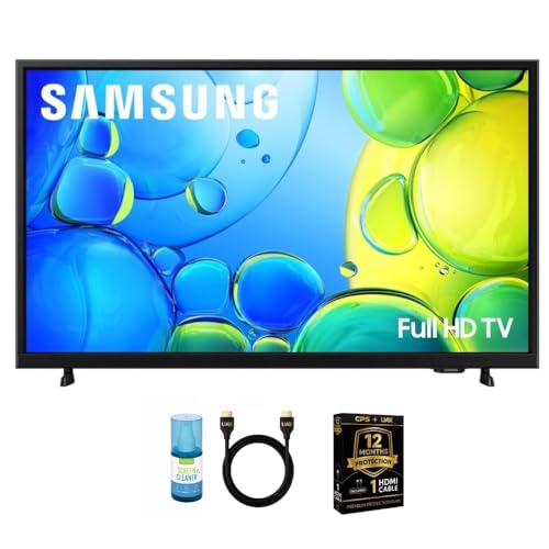 Image of Samsung 32-Inch Smart LED TV Bundle – Full HD 1080p, HDR, Bluetooth, w/ 12 Month CPS Protection, AUX HDMI Cable, and Screen Cleaning.