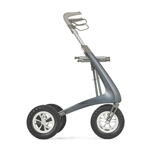 byACRE Carbon Overland | All terrain Carbon rollator | Big pneumatic wheels | Lightweight at only 6,7 kg | Foldable and with seat (Midnight Blue)