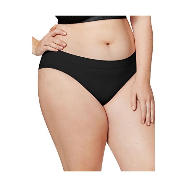 Just My Size Women's Plus Size 5-Pack Ultra Soft Bikini, Assorted Colors, 11