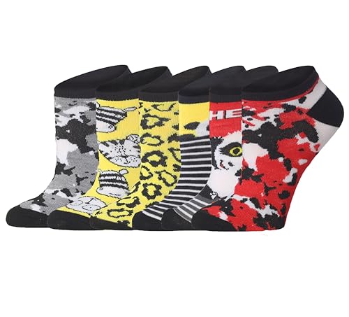 Image of Tipi Toe Womens 6 Pack Colorful Patterned Wild & Playful Patterned Socks Ankle /Low Cut Socks