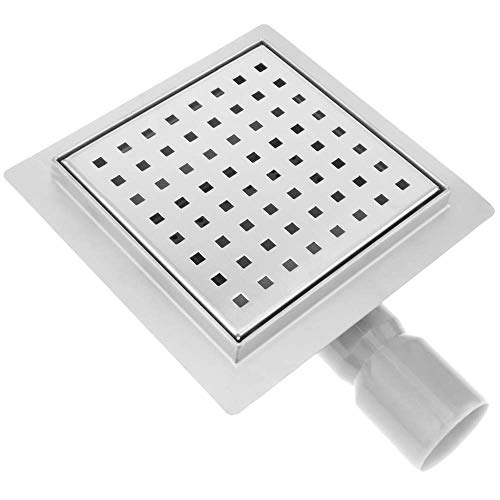 PrimeMatik - Canaleta de desagüe para Ducha Cuadrado 15 cm con Rejilla