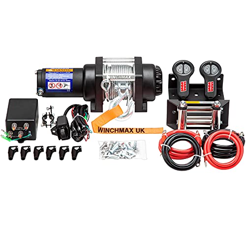 Treuil électrique 12V pour sortir de la boue en quad WINCHMAX câble acier 1,3 t