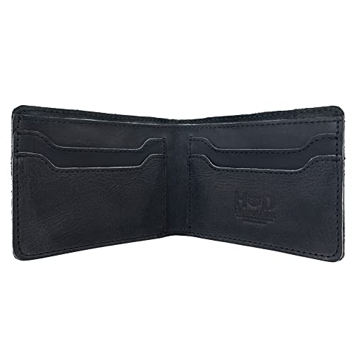 Hide & Drink, Classic Wallet, Storage Case for Identification, Multiple Card Slots, Bifold Wallet, Travel Accessory, Full Grain Leather, Handmade, Charcoal Black