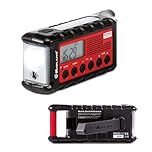 Midland - ER300 Emergency Power Bank, Multifunctional for Camping, Outdoor, Survival Equipment, Dynamo LED Torch, AM/FM Radio with Solar Panel SOS Function Ultrasonic Dog Call, Rechargeable Batteries