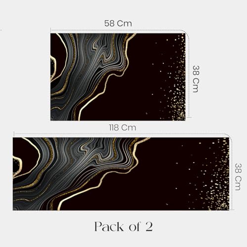 Image of Glaceon Farmhouse Kitchen Mats for Floor 2 Piece Set Kitchen Rugs and Mats Non Skid Comfort Kitchen Standing Mat for Bedroom Laundry Room (ASM8)