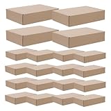 TOMETURE 25 Stück Kraftpapier Versandkarton in Khaki mit Anti Fallender und Leicht Faltbarer Funktion für Sicheren Versand von Decken und Handtüchern
