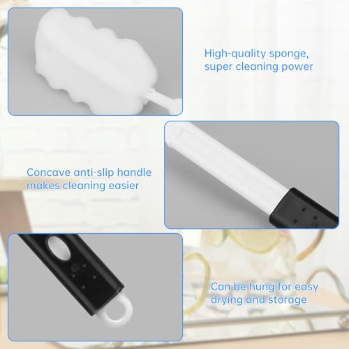 Miniatura 3 de 2 Cepillos Para Botellas De Esponja, Mango Ajustable, Cepillo Para Botella, Cepillo Para Botellas, Cepillos Para Botellas Para Biberón, Vidrio, Taza, Hervidor, Jarrón