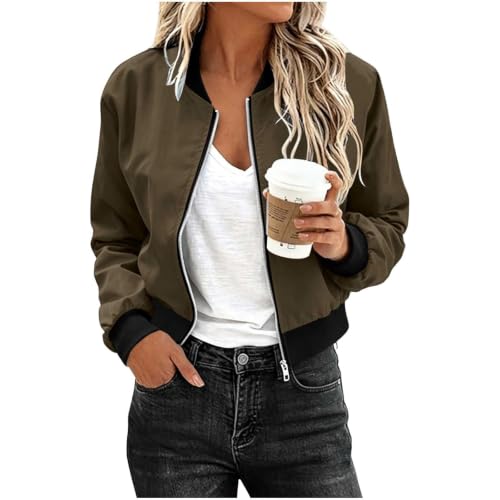 Veste bomber imperméable femme coupe-vent court à fermeture éclair