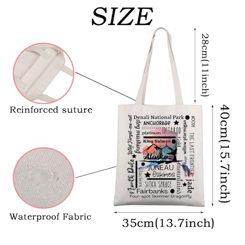 Bolso Tote de Viaje Alaska con Mapa del Estado miniatura 4