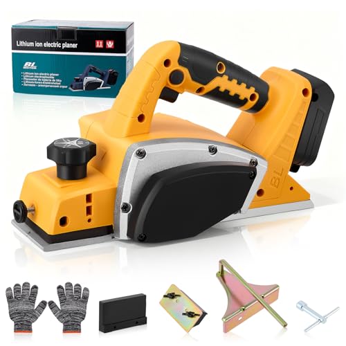 Image of Cordless Handheld Planer for Dewalt 20V Battery, 15000 RPM Brushless Electric Wood Planer, 82mm Cutting Width & 2mm Cutting Depth, for Woodworking Home DIY Projects Furniture, No Battery