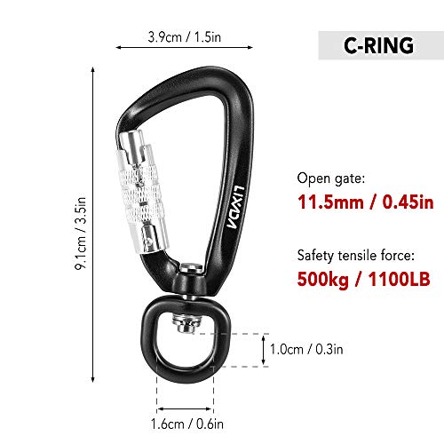 Carabiner Clip, Andoer Mosquetão giratório Mosquetão giratório 360 ° Mosquetão giratório pequeno Mos
