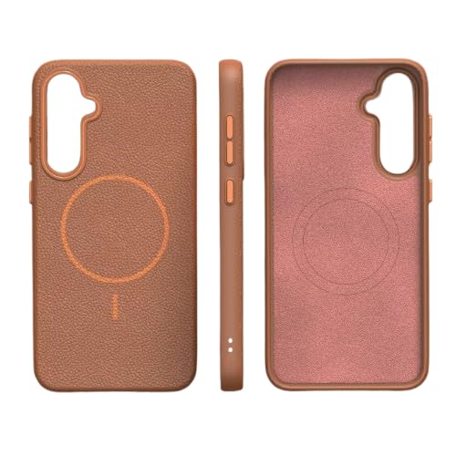 Image of MILLION CASES Back Cover Case for Samsung Galaxy S23 Shockproof Protective Mag-Safe Leather Texture TPU Case for Men & Boys(Brown)