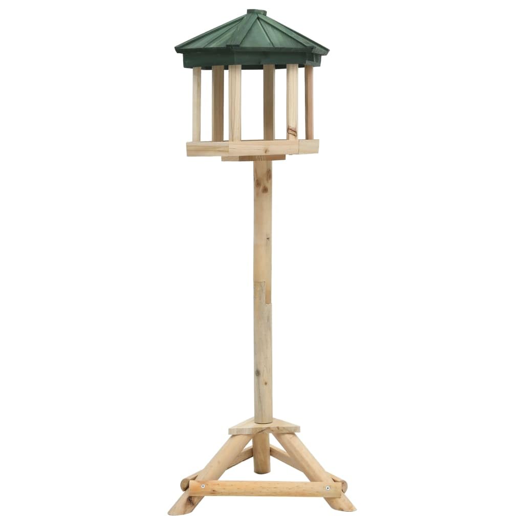 Mangloder Comedero para pájaros con soporte de madera maciza de abeto, 33 x 110 cm, resistente a la intemperie, para jardín, balcón, terraza, comedero abierto para observación de aves silvestres y