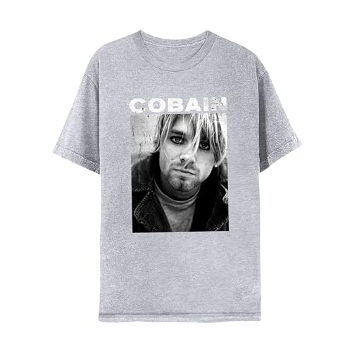 Nirvana Tshirt Kurt Cobain Photo Adult Sport Gray Short Sleeve T Shirt 90s Music Vintage Style Graphic Tees