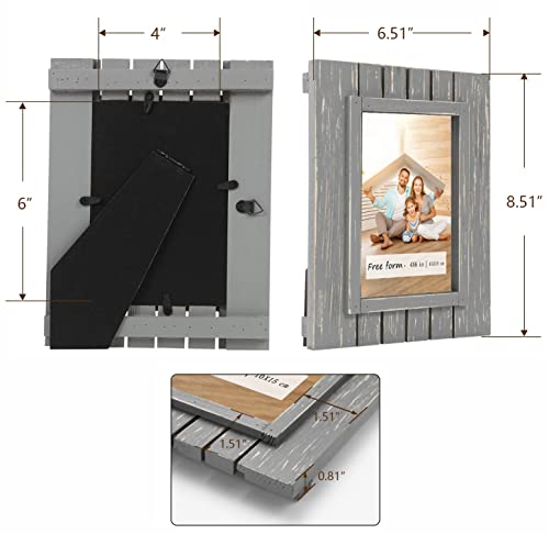 4X6 Wood Picture Frame Set Of 2, Photo Frame, Solid Wood Hd Plexiglass Certificate Frame For Wall Mounting And Desktop Display, Grey Handmade Photo Frame #TOP1