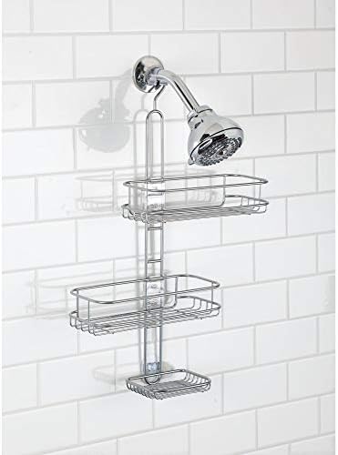 iDesign Linea Adjustable Shower Caddy, Silver