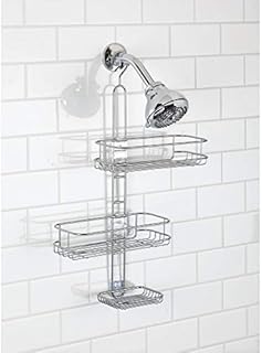 iDesign Linea Adjustable Shower Caddy, Silver