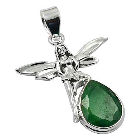 Colgante de Plata esterlina y Esmeralda Natural Hecho a Mano Cover